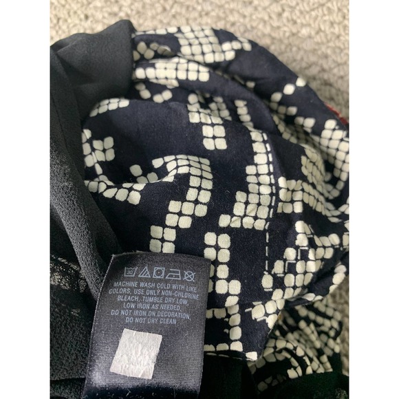 Anthropologie Floreat Womens Dress XS Black Geometric Beaded Fringe Abelia Boho - Picture 13 of 14